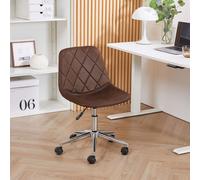 FURNITURE ONE Office Chair, Leather Suede, Adjustable Height, Swivel, 150kg Load 1 Pack in Brown FURNITURE ONE Brown 1 Pack