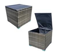 Furniture One Rattan Garden Waterproof Storage Box with Lid - 333L Wicker Outdoor Storage Basket Box Organiser - Gas Pressure Spring - Mix Gray