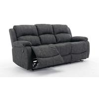 Furniture One Recliner Sofa, Leathaire Fabric Manual Recliner Armchair 105-135 Degrees Recliner Padded Sofa with Adjustable Backrest and Footrest - 3 Seater