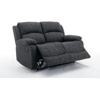 Furniture One Recliner Sofa, Leathaire Fabric Manual Recliner Armchair 105-135 Degrees Recliner Padded Sofa with Adjustable Backrest and Footrest - 2 Seater