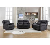 FURNITURE ONE Recliner Sofa Set, Manual Recliner Sofa Suite - 2+2+1 Seater Set in Dark Grey | Size: 1 Pack FURNITURE ONE Dark Grey 1 Pack