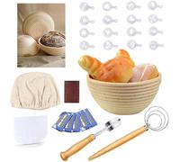 FURNITURE ONE Round Bread Proofing Basket 22CM Banneton Proving Basket Natural Rattan Bowl Set in Light Oak | Size: 1 Pack FURNITURE ONE Light Oak 1 Pack