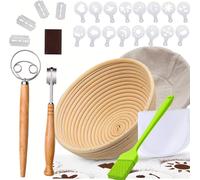 FURNITURE ONE Round Bread Proofing Basket 25cm Banneton Brotform Sourdough Proving Basket Baking Tools in Light Oak | Size: 1 Pack FURNITURE ONE Light Oak 1 Pack