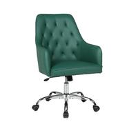 FURNITURE ONE Swivel Desk Chair, Adjustable Heigh PVC Leather Office Chair in Green | Size: 1 Seater FURNITURE ONE Green 1 Seater