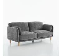 FURNITURE ONE Velvet Upholstered 3 Seater Sofa, Luxury Modern 3 Seater Couch in Grey FURNITURE ONE Grey 3 Seater