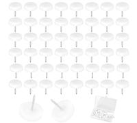 Furniture Pads Nails, XAVSWRDE 50 PCS 16mm Dia Chair Leg Protectors Glides Plastic Furniture Feet for Indoor & Outdoor Use, 5mm Thick Floor Protector Pads Nail In Sliders for Chairs Sofa Table, White