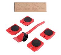 Furniture Pry Bar Heavy Duty Furniture Lifter Appliance Moving and Lifting System Adjustable Height Tool for Easy Safe Tools(Red-5piece Set)