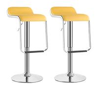 Furniture Pub Stool Bar Stools Set of 2,Metal Swivel Lift Chair with Back, Kitchen Counter Height Barstool, Round Base/Black/Large Elegant (Yellow L)