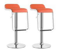 Furniture Pub Stool Bar Stools Set of 2,Metal Swivel Lift Chair with Back, Kitchen Counter Height Barstool, Round Base/Black/Large Elegant (Orange S), Small