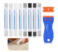 Furniture Repair Wax Crayons Kit, 8 Colors Wood Filler Stick, Laminate Floor Repair Kit Touch Up Furniture Markers for Multi-Surface, Scratches Holes Tables Desks Wooden Floor Laminate Covers