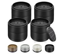 Furniture Risers Bed Risers Heavy Duty 1 inch, 2 inch, 3 inch, 4 inch Round Adjustable Bed Lifts Riser for Desk Legs Table Couch Sofa Chair Refrigerator Washing Machine (1+1 Inch, Black, 4 Pack )