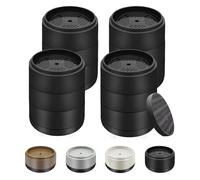 Furniture Risers Bed Risers Heavy Duty 1 inch, 2 inch, 3 inch, 4 inch Round Adjustable Bed Lifts Riser for Desk Legs Table Couch Sofa Chair Refrigerator Washing Machine (1+1+1 Inch, Black, 4 Pack )