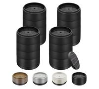 Furniture Risers Bed Risers Heavy Duty 1 inch, 2 inch, 3 inch, 4 inch Round Adjustable Bed Lifts Riser for Desk Legs Table Couch Sofa Chair Refrigerator Washing Machine (1+1+1+1 Inch, Black, 4 Pack )