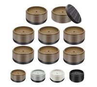 Furniture Risers Bed Risers Heavy Duty 1 inch, 2 inch, 3 inch, 4 inch Round Adjustable Bed Lifts Riser for Desk Legs Table Couch Sofa Chair Refrigerator Washing Machine (1 Inch, Brown, 8 Pack )