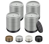 Furniture Risers Bed Risers Heavy Duty 1 inch, 2 inch, 3 inch, 4 inch Round Adjustable Bed Lifts Riser for Desk Legs Table Couch Sofa Chair Refrigerator Washing Machine (1+1+1 Inch, Gray, 4 Pack )