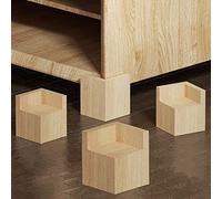 Furniture risers, Raising DeviceSolid Wood Bed Heightening Pad Dining Table Sofa Support for Desk Workbench Cupboard 4Pcs(L5*W5*H5cm)