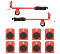 vidaXL Furniture Rollers 8 pcs with Lifters Red 9.8x7.5x3 cm 150 kg