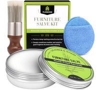 Furniture Salve for Leather & Wood - Polish, Restore & Protect Leather, Vinyl & Wood Surfaces | Leather Conditioner & Repair Salve with Applicator Brush | All-in-One Furniture Polish & Moisturizer 4oz