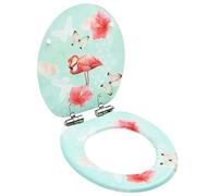 Furniture Set-WC Toilet Seat with Soft Close Lid MDF Flamingo Design