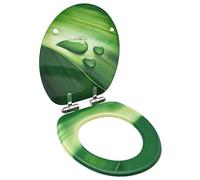 Furniture Set-WC Toilet Seat with Soft Close Lid MDF Green Water Drop Design