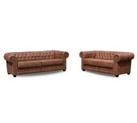 Furniture Stop - Hever Chesterfield 3+2 Sofa Set
