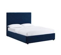 Furniture Stop - Ivanna Velvet Bed With Patterned Headboard-5Ft King