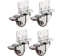 Furniture Swivel Castor,4 Pcs Swivel Plate Casters with Brake, 360 Degree L- Shaped Plate Castors, for Bed, Carts Trolley, Kitchen Cabinet, Furniture, Loading Capacity 75kg Casters (Color : 4 Pcs(4 Pc