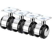 Furniture Swivel Castor,4X 50mm Furniture Swivel Castors, Moving Caster Wheels with Brake, Heavy Duty Nylon Swivel Wheels, Alloy, Up to 75kg, for Furniture/Coffee Table/Flower Stands/Cribs/Sto(4 Swiv