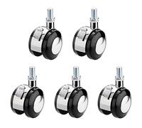 Furniture Swivel Castor,50mm Office Chair Castors Wheels, Replacement Nylon Chair Casters,Swivel Casters Wheels, Stems M10x15mm, for All Floors Casters