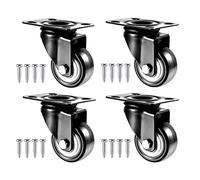 Furniture Swivel Castor,50mm Swivel Caster Wheels, Pu Swivel Trolley Furniture Caster, with Top Plate & Bearing, No Noise Non-Marking, Set of 4 Casters (Size : 4 P(4 Pcs without Brake)
