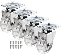 Furniture Swivel Castor,50mm Swivel Castors Wheels, 4X PU Transparent Wheels, Trolley Wheels Heavy Duty Caster Wheels for Furniture Equipment Appliances Carts Chairs Coffee Tables Flower Pots Casters(