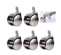Furniture Swivel Castor,5pcs Metal Office Chair Caster Wheel, Swivel Caster, Furniture Casters Wheels, 360° Swivel, Replacement Caster, Bearing 150kg, Stem Size 11mm*20mm Casters