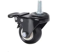 Furniture Swivel Castor,Heavy Duty Castor Wheels,Furniture Wheels for Moving,2 Pcs/lot Double Ball Bearings 360 Rotatable Shopping Wheel Trolley Brake Swivel Caster 1.5-Inch Home Hardware BC-L Casters