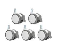 Furniture Swivel Castor,Office Chair Swivel Casters with Brake, Bolt | M10 * 20mm | 5 pcs Load Bearing 200kg, PU Swivel Castor Wheels for Furniture/Trolley/Sofa/Baby Bed/Bedside Table Casters (Size :(