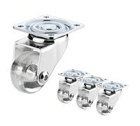 Furniture Swivel Castor,Small Castor Wheels 35mm, Transportation Castor, Transparent Pu Wheels, 4pcs Swivel Casters, Single Load 25kg, for Industrial Transport, Furniture, Trolleys, Workbenches(4 Swiv
