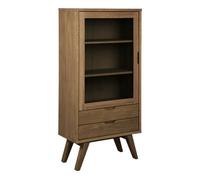 Furniture To Go A-Line Display Cabinet With 2 Drawers And 2 Shelves In Smoked Oak