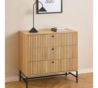 Florence Albany 3 Drawer Oak Chest of Drawers - Multi - Furniture To Go - Wilko