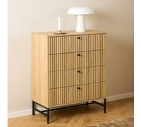 Furniture To Go Albany Chest Of 4 Drawers In Oak/Black Legs, Brown