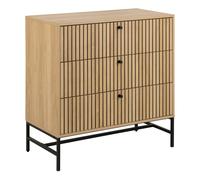 Albany Chest of 3 Drawers in Oak/Black Legs