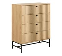 Albany Chest of 4 Drawers in Oak/Black Legs