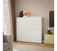 Furniture To Go Alice Springs 4 Door Large Storage Cabinet With Push-To-Open Doors In Light Grey