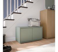 Furniture To Go Alice Springs Bench With 2 Doors Push-To-Open In Sage Green