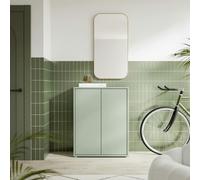 Furniture To Go Alice Springs Shoe Cabinet with 2 Doors Push-to-Open in Sage Green - Matt - Standard - Sage Green