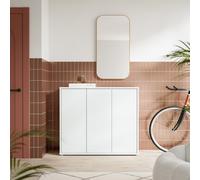 Furniture To Go Alice Springs Shoe Cabinet With 3 Doors Push-To-Open In Light Grey