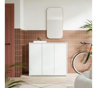 Furniture To Go Alice Springs Shoe Cabinet with 3 Doors Push-to-Open in Light Grey - Matt - Standard - Light Grey