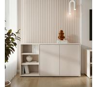 Furniture To Go Alice Springs Sideboard with Open Shelving & Push-to-Open Doors in Sand - W 151.7 X H 86.3 X D 41.5cm - Sand - 1