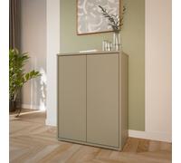Furniture To Go Alice Springs Tall 2 Door Cupboard with Push-to-Open Doors in Taupe - W 74.5 X H 99.1 X D 41.5cm - 1 - Manufactured Wood