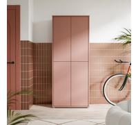 Alice Springs Tall Shoe Cabinet With 4 Doors Push-to-open In Terracotta, Brown