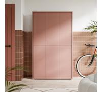 Furniture To Go Alice Springs Tall Shoe Cabinet With 6 Doors Push-To-Open In Terracotta