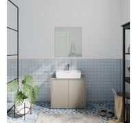 Furniture To Go Alice Springs Under Sink Bathroom Cabinet With 2 Doors Push-To-Open In Taupe